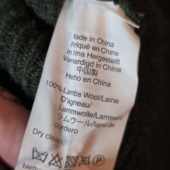 J. Crew Factory Men's Lambswool Bomber Sweater Olive Green Button Front Cardigan - Picture 6 of 6